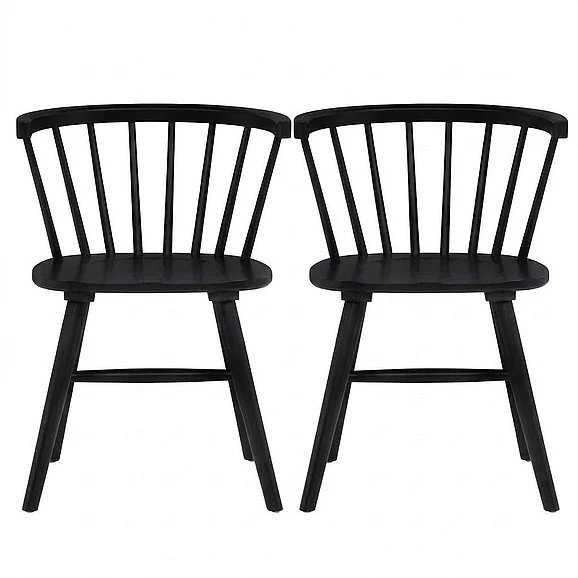 Coaster Jeffries Windsor Wood Dining Side Chair in Black (Set of 2) 107202BLK