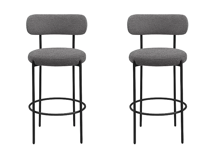 Coaster Viola Boucle Upholstered Bar Chair Grey (Set of 2) 108199