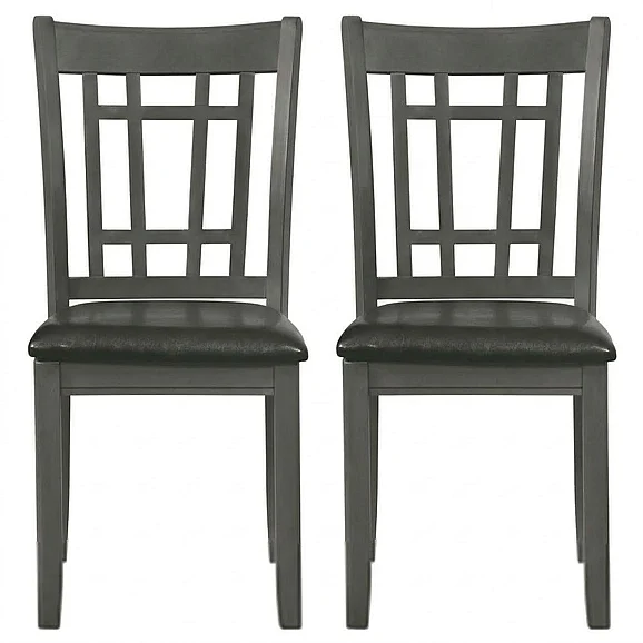 Coaster Lavon Padded Dining Side Chairs Medium Grey and Black (Set of 2) in Medium Grey 108212