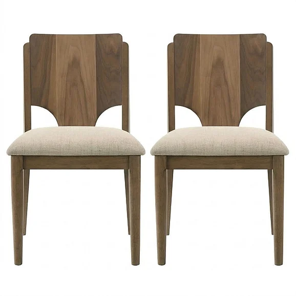 Coaster Crestmore Dining Chair Upholstered Seat Walnut (Set of 2) 108572