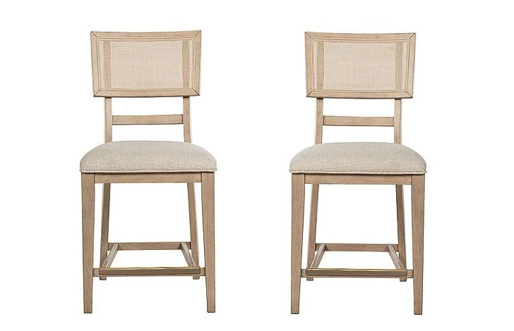 Coaster Kailani Rattan Cane Counter Side Chair Beige Oak (Set of 2) 109389