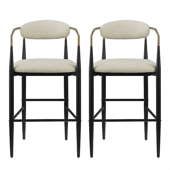 Coaster Tina Fabric Upholstered Bar Chair Beige (Set of 2) 121187