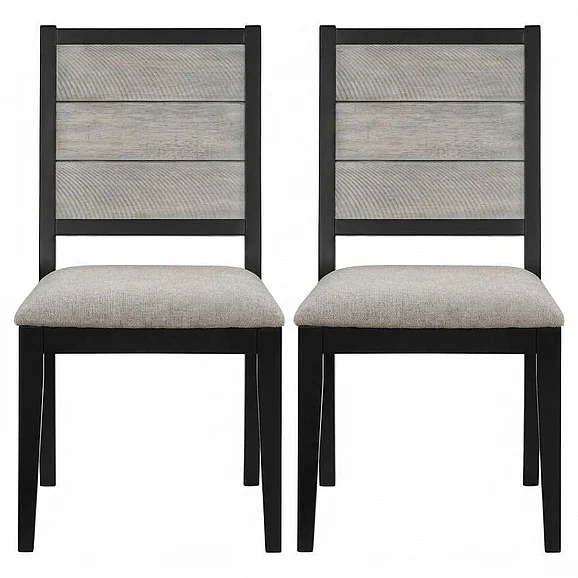 Coaster Elodie Upholstered Padded Seat Dining Side Chair Dove Grey and Black (Set of 2) in Black 121222