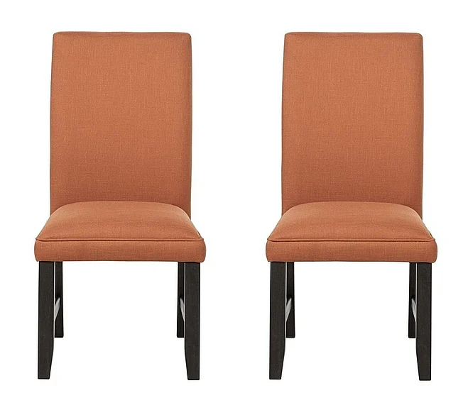 Coaster Berning Fabric Upholstered Parson Side Chair in Salmon Orange (Set of 2) 121702SLM
