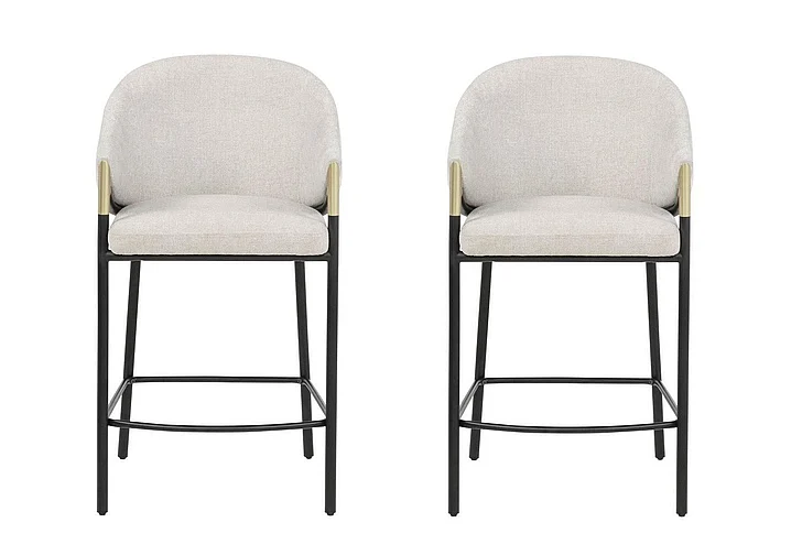 Coaster Chadwick Fabric Upholstered Counter Height Chair in Beige (Set of 2) 183436N
