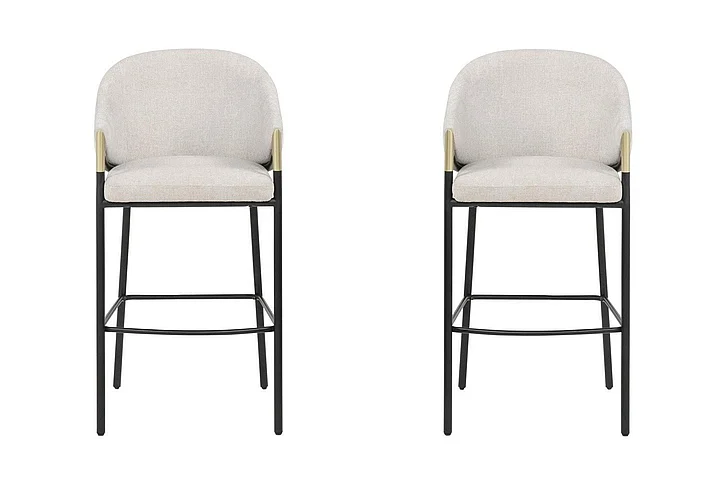 Coaster Chadwick Fabric Upholstered Bar Chair in Beige (Set of 2) 183437N
