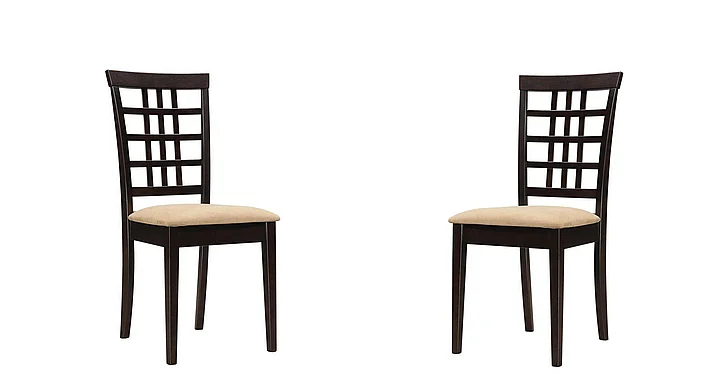 Coaster Kelso Lattice Back Dining Chairs Cappuccino (Set of 2) in Cappuccino 190822