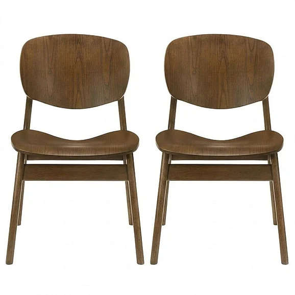 Coaster Benford Dining Side Chair Wood Seat in Dark Brown (Set of 2) 193832