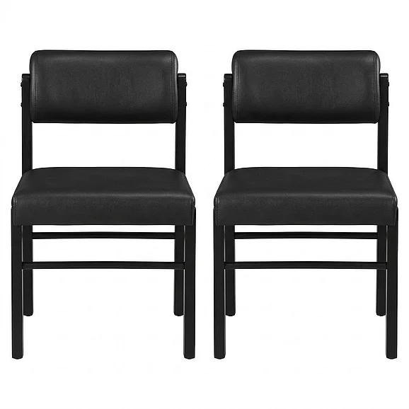 Coaster Kehoe Upholstered Dining Side Chair in Black (Set of 2) 193922BLK