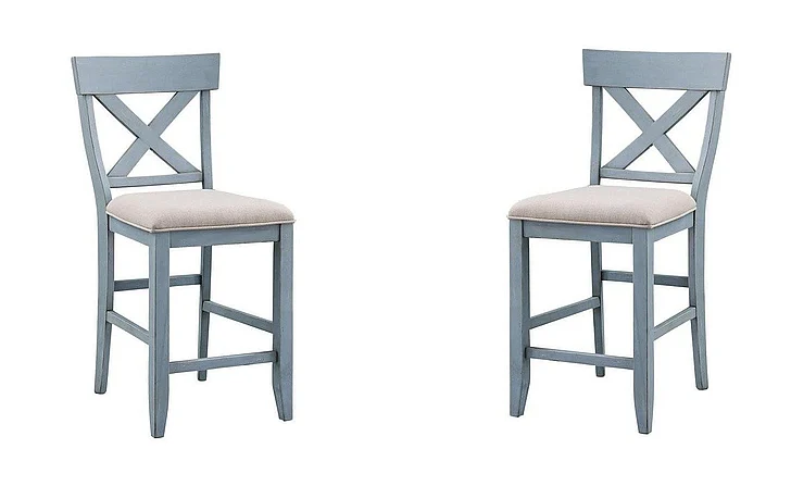 Cottage Creek Bar Harbor Counter Height Dining Chair in Aqua Blue (Set of 2) 40300
