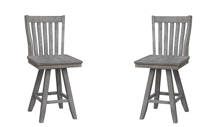Cottage Creek Grover Counter Barstool in Weathered Grey (Set of 2) 66124