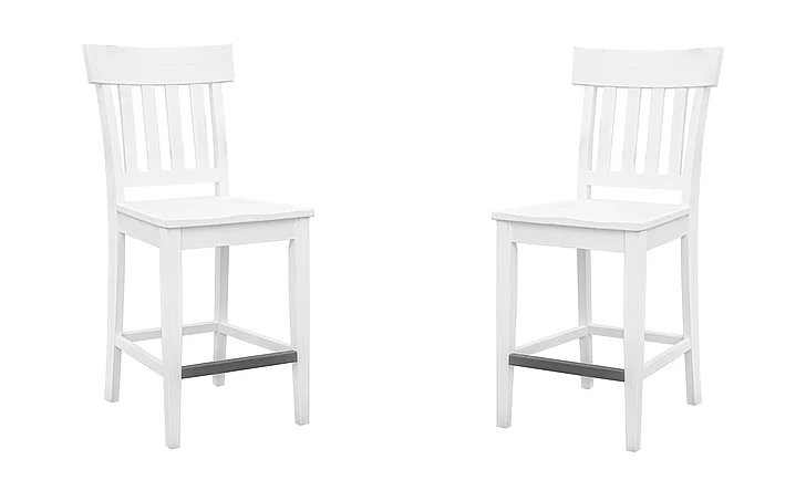 Cottage Creek Fort Myers Counter Chair in White (Set of 2) 7022-0793