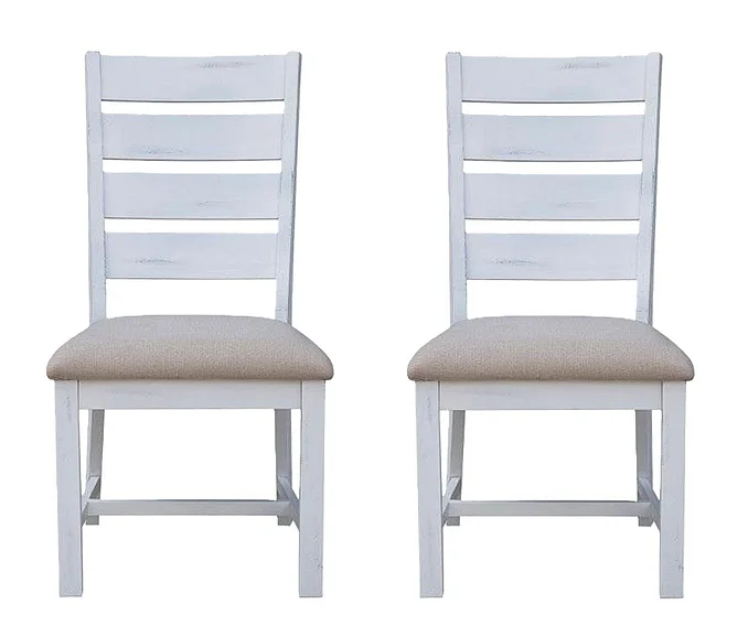 Cottage Creek Summer Lake Side Chair in Distressed White 7035-0790 (Set of 2)