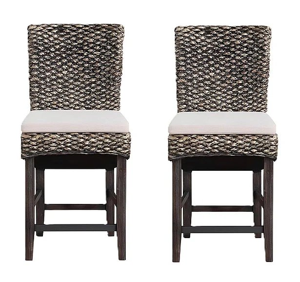 Cottage Creek Ocean Reef Counter Chair in Natural Seagrass (Set of 2) 71154