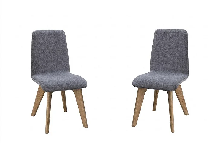 Cottage Creek Raimu Solid Oak Accent Chair in Gray (Set of 2) T0813