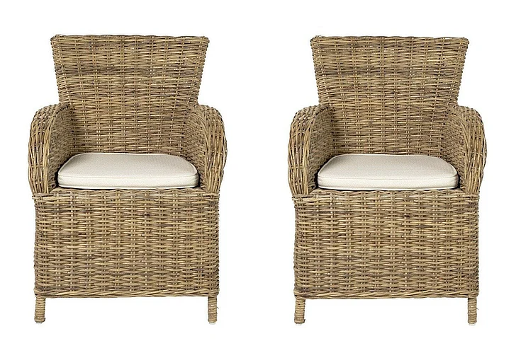 Nova Solo Wickerworks Rook Dining Chair (Set of 2) in Natural Grey CR11 PROMO