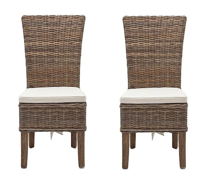Nova Solo Wickerworks Salsa Dining Chair (Set of 2) in Natural Grey CR13