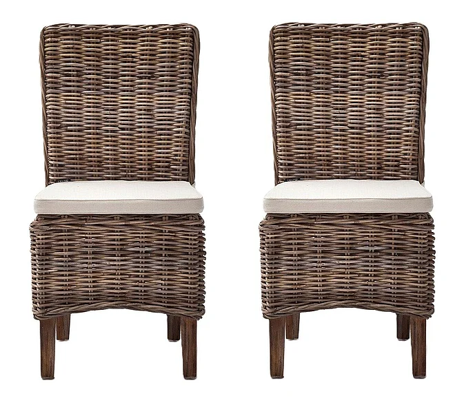 Nova Solo Wickerworks Morin Dining Chair (Set of 2) in Natural Grey CR14