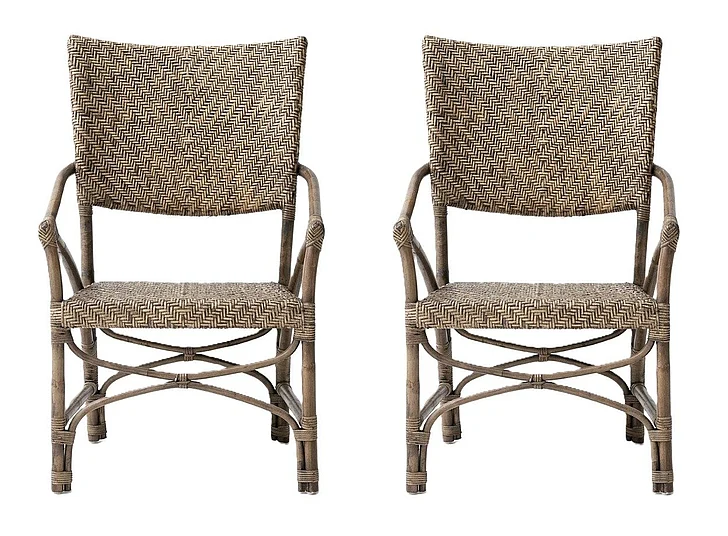 Nova Solo Wickerworks Jester Dining Chair (Set of 2) in Natural Black Wash CR48
