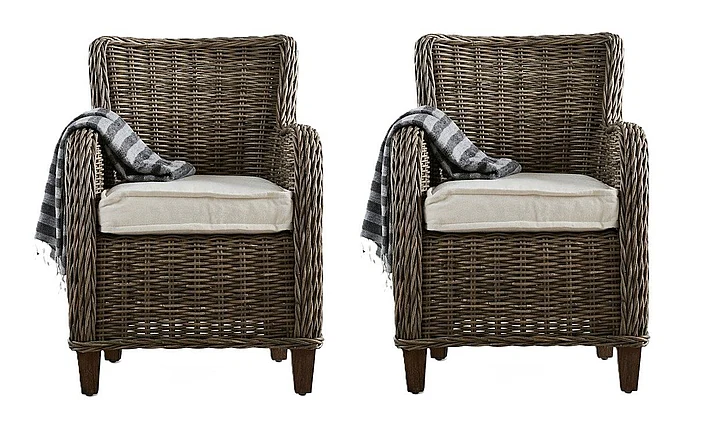 Nova Solo Wickerworks Baron Dining Chair (Set of 2) in Natural Grey CR52 PROMO