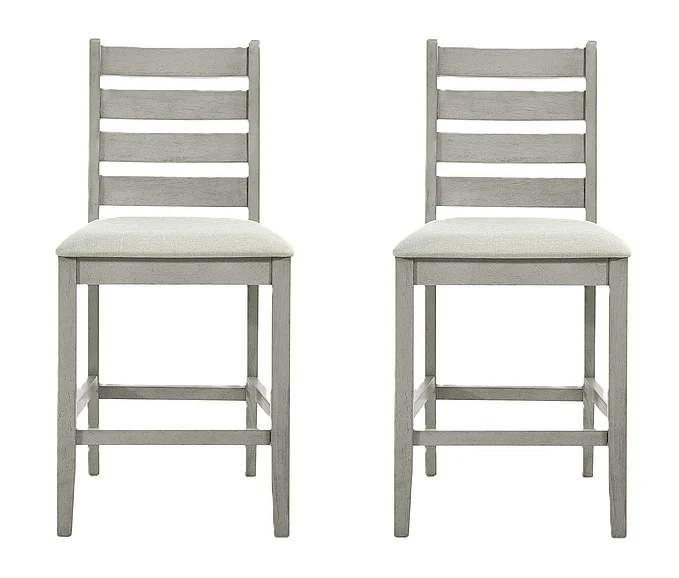 New Classic Pascal Ladderback Counter Chair (Set of 2) in Driftwood D1652-22 PROMO