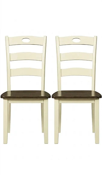 Woodanville Dining Chair (Set of 2) in Cream/Brown D335-01;D335-01 FedEx/UPS