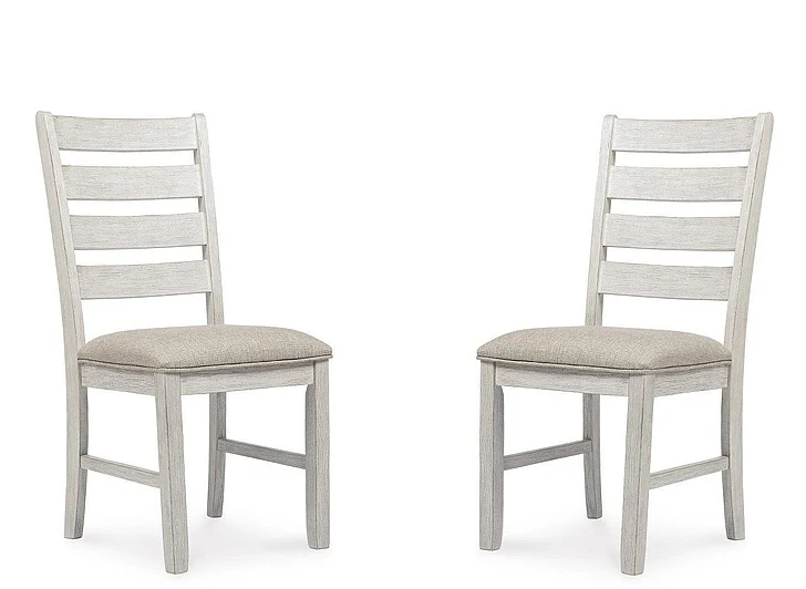 Skempton Dining Chair (Set of 2) in White/Light Brown D394-01;D394-01 FedEx/UPS
