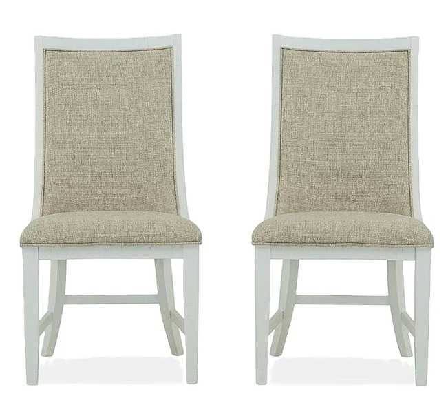 Magnussen Furniture Heron Cove Upholstered Host Side Chair in Chalk White D4400-66 (Set of 2)