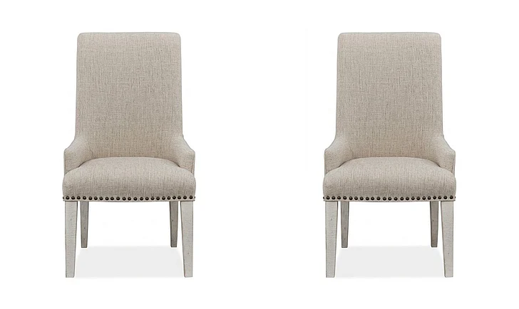Magnussen Furniture Bronwyn Upholstered Host Side Chair in Alabaster (Set of 2)