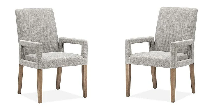 Magnussen Lindon Dining Arm Chair w/ Grey Upholstered Seat (Set of 2) in Belgian Wheat D5570-73G