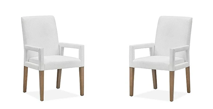 Magnussen Lindon Dining Arm Chair w/ White Upholstered Seat (Set of 2) in Belgian Wheat D5570-73W