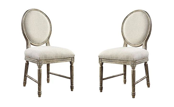 Emerald Home Interlude Upholstered Side Chair (Set of 2) in Weathered Pine D560-20