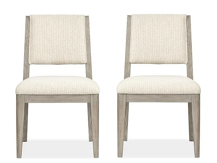Magnussen Furniture Braelyn Dining Side Chair with Upholstered Seat and Back in Dorian Grey D5874-63 (Set of 2)