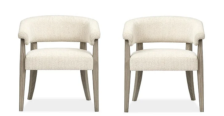 Magnussen Furniture Braelyn Host Arm Chair with Upholstered Seat & Back in Dorian Grey D5874-76 (Set of 2)