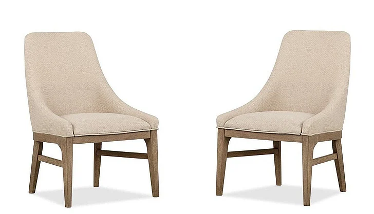 Magnussen Furniture Tristan Dining Arm Chair with Upholstered Seat & Back in Swiss Coffee D5878-73 (Set of 2)