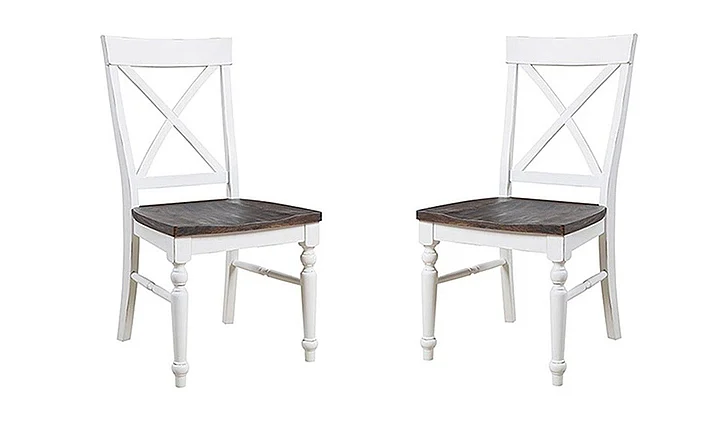 Emerald Home Mountain Retreat Side Chair (Set of 2) in Antique White/Brown D601-20