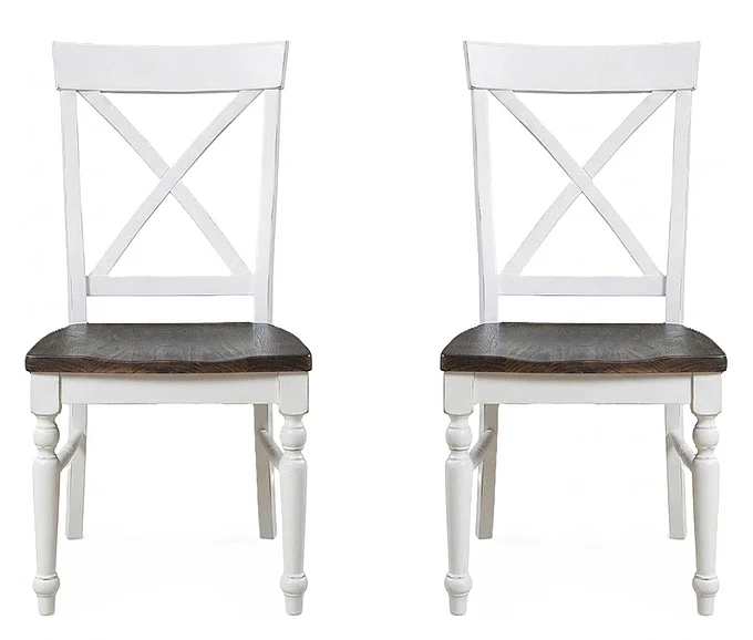 Emerald Home Mountain Retreat Side Chair (Set of 2) in Antique White/Brown D601-20