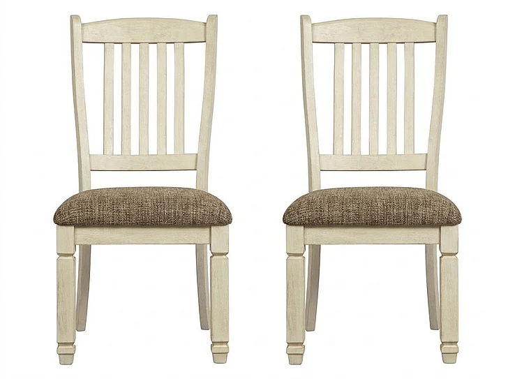Bolanburg Upholstered Side Chair in White/Oak (Set of 2) D647-01 CLEARANCE FedEx/UPS