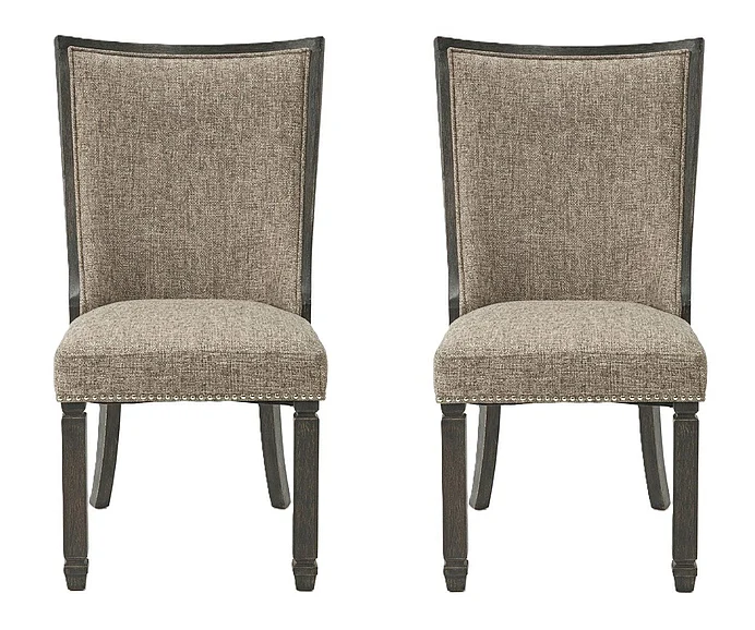 Tyler Creek Upholstered Host Chair in Black/Gray (Set of 2) D736-02 FedEx/UPS