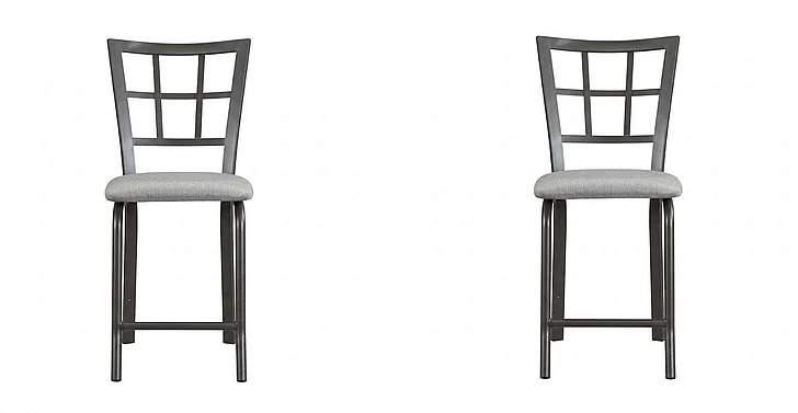Sunset Trading Timber Counter Stools in Graphite/Gold (Set of 2)