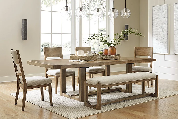 Cabalynn 6-Piece Extension Dining Set in Light Brown