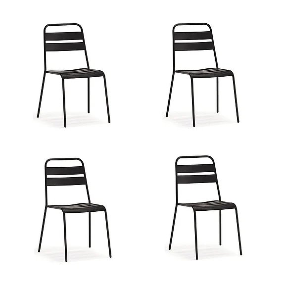 Whiteline Modern Living Belle Outdoor Dining Chair in DC1678-GRY (Set of 4) CLOSEOUT PROMO