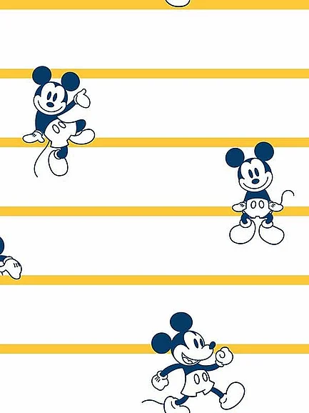 York Disney Kids Vol. 4 D37 Disney Mickey Mouse Stripe Wallpaper in Yellow DI0931 (Double Roll) FedEx/UPS