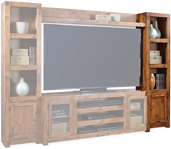 Aspenhome Contemporary Alder Entertainment Wall RF Pier in Fruitwood DL1118R-FRT