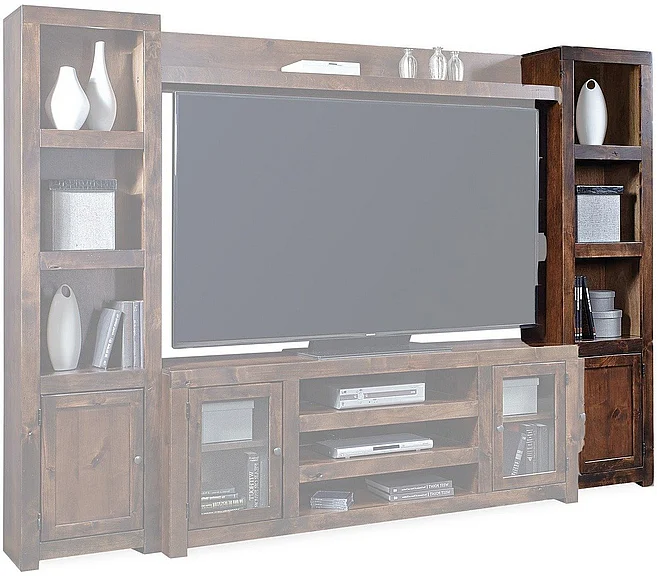 Aspenhome Contemporary Alder Entertainment Wall RF Pier in Tobacco DL1118R-TOB