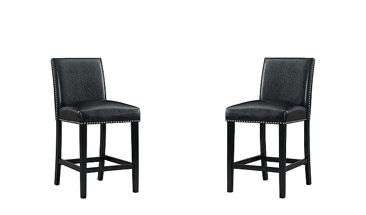 Elements International Meridian Counter Height Chair (Set of 2) in Black DMI100CSC