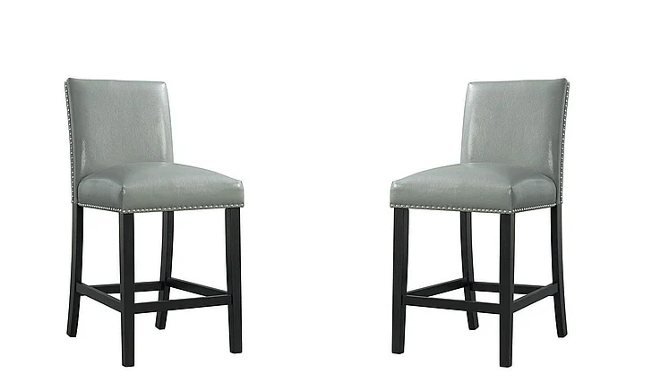 Elements International Meridian Counter Height Chair (Set of 2) in Grey DMI300CSC
