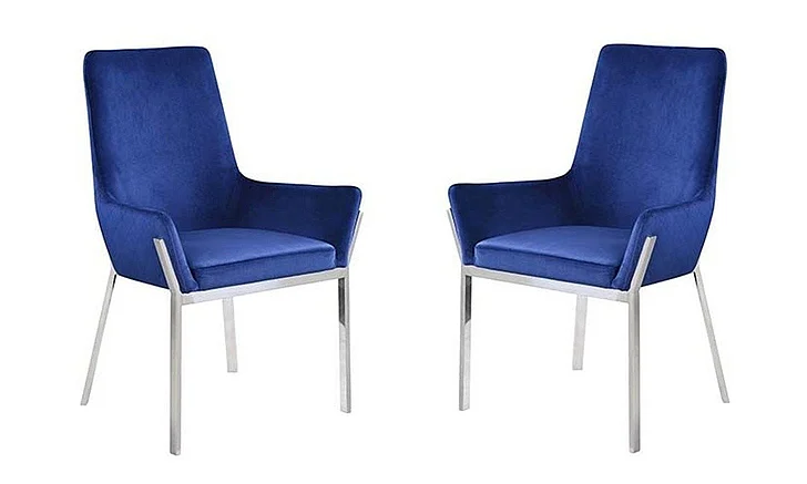 Acme Furniture Cambrie Side Chair (Set of 2) in Mirrored Silver DN00222