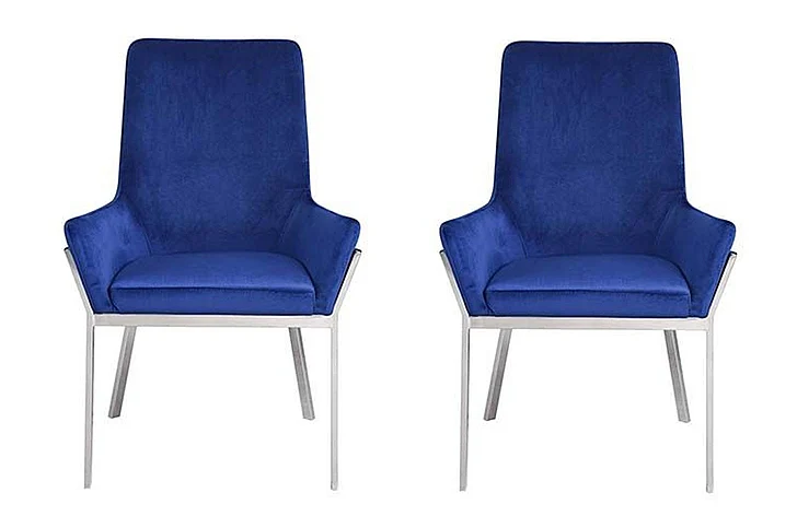 Acme Furniture Cambrie Side Chair (Set of 2) in Mirrored Silver DN00222