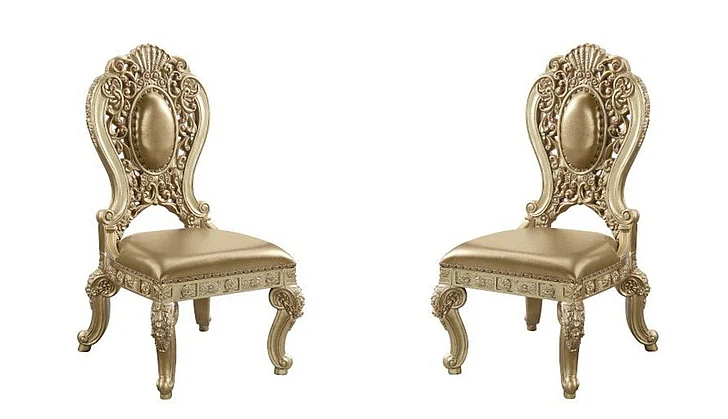 Acme Furniture Seville Side Chair (Set of 2) in Gold DN00458